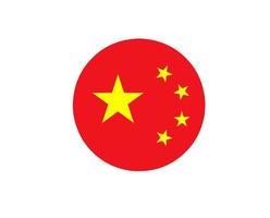 bandiera nazionale della repubblica popolare cinese.cerchio cina bandiera vettore isolato su sfondo bianco