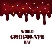 crema al cioccolato spalmabile con granelli colorati biglietto di auguri per la giornata mondiale del cioccolato vettore