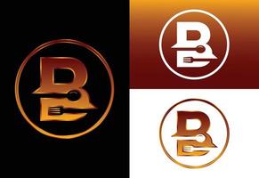 alfabeto del monogramma iniziale b con una forchetta e un cucchiaio. emblema del carattere. logo vettoriale moderno per bar, ristorante, attività di cucina e identità aziendale