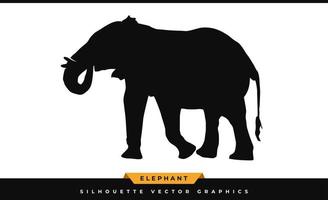 sagoma di elefante. silhouette elefante, isolato su sfondo bianco. icona dell'elefante nero, grande vettore di illustrazione dei mammiferi della fauna selvatica, percorso di taglio laser.