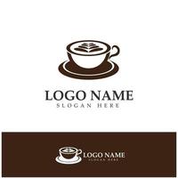 Progettazione dell'illustrazione dell'icona di vettore del modello di logo della tazza di caffè