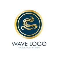 vettore dell'icona del modello di progettazione del logo dell'onda d'acqua