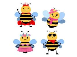 simpatico personaggio ape divertente. illustrazione piatta dell'elemento miele per illustratore vettoriale di web design