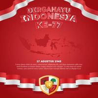 hari kemerdekaan indonesia significa post sui social media del poster del giorno dell'indipendenza indonesiana vettore