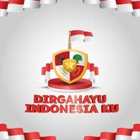 hari kemerdekaan indonesia significa post sui social media del poster del giorno dell'indipendenza indonesiana vettore