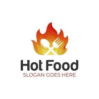 loghi del ristorante di cibo caldo, barbecue, grill caldo, cibo piccante logo simbolo icona design vettore