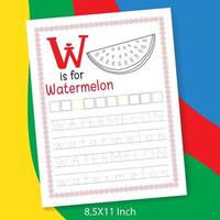 Lettera dell'alfabeto dalla A alla Z con facile tracciamento delle parole e libro da colorare per bambini in età prescolare o all'asilo. az foglio di registro delle attività di tracciamento delle parole e colorazione per bambini dell'asilo e della scuola materna vettore