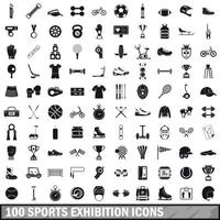 100 set di icone per mostre sportive, stile semplice vettore