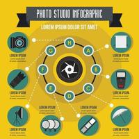 concetto di infografica studio fotografico, stile piatto vettore