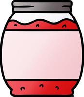 doodle cartoon sfumato di una marmellata di fragole vettore