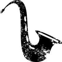 sassofono musicale simbolo in difficoltà vettore