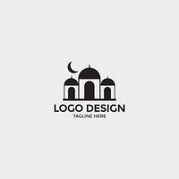 concetto di design del logo vettoriale della moschea islamica