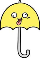 simpatico cartone animato ombrello vettore