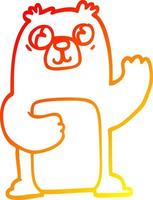 caldo gradiente disegno cartone animato orso dagli occhi spalancati vettore