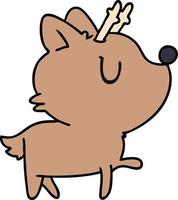 cartone animato di kawaii carino cervo vettore