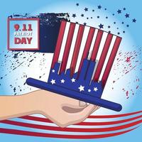 usa settembre patriot day concept background, stile cartone animato vettore