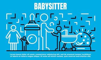 banner baby sitter, stile contorno vettore