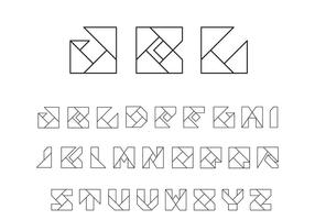 Vettori di alfabeto di origami