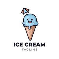 design del logo carino gelato vettore