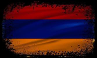 vettore di sfondo bandiera armena ondulata con stile pennellata. illustrazione vettoriale del giorno dell'indipendenza dell'armenia.