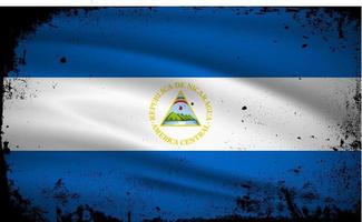 nuovo vettore astratto di sfondo della bandiera del Nicaragua con stile grunge ictus. illustrazione vettoriale del giorno dell'indipendenza del nicaragua.