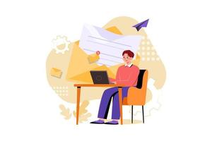 concetto di illustrazioni piatte di email marketing vettore