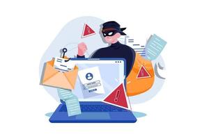 concetto di illustrazioni piatte di phishing di dati vettore