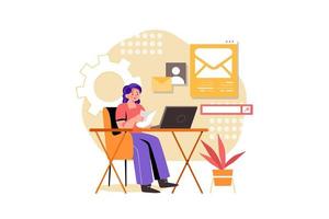 concetto di illustrazioni piatte di email marketing vettore