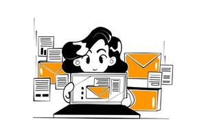 concetto di illustrazione piatta di e-mail marketing vettore