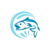 grafica vettoriale del modello di progettazione del logo di pesce