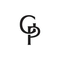 gp o pg lettera logo design vettoriale. vettore