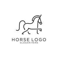 illustrazione vettoriale di cavallo logo design. disegno del logo del cavallo line art.