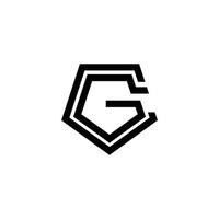 vettore di progettazione del logo della lettera iniziale cg o gc.