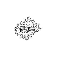felice anno nuovo 2021. illustrazione vettoriale di vacanza con composizione di lettere e burst.