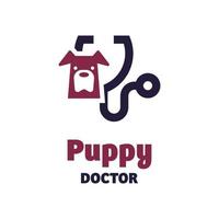 logo del medico del cucciolo vettore