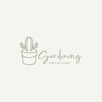 bellissimi vasi per piante cactus logo design grafico vettoriale simbolo icona illustrazione idea creativa