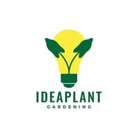 giardino delle piante con lampada idea luce logo design vettore grafico simbolo icona illustrazione idea creativa