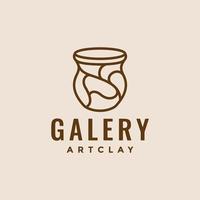 linea galleria argilla artistico logo design grafico vettoriale simbolo icona illustrazione idea creativa