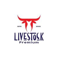 testa rossa mucca bestiame vintage logo design grafico vettoriale simbolo icona illustrazione idea creativa