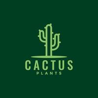 pianta minima cactus verde logo design grafico vettoriale simbolo icona illustrazione idea creativa