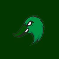 testa verde anatra arrabbiato logo design grafico vettoriale simbolo icona illustrazione idea creativa