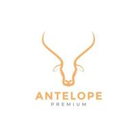 testa minima antilope corno lungo logo design grafico vettoriale simbolo icona illustrazione idea creativa