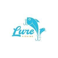 moderna esca blu pesca logo design grafico vettoriale simbolo icona illustrazione idea creativa