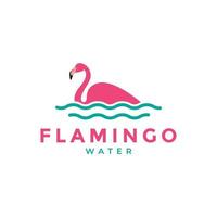 colorato uccello fenicottero nuoto logo design vettore grafico simbolo icona illustrazione idea creativa