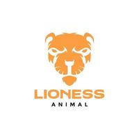 testa bestia arancione leonessa logo design grafico vettoriale simbolo icona illustrazione idea creativa