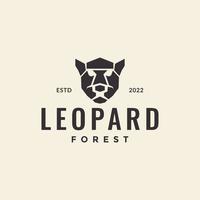 testa nera leopardo hipster logo design grafico vettoriale simbolo icona illustrazione idea creativa