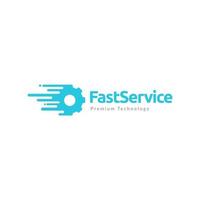 fast tech gear service logo design grafico vettoriale simbolo icona illustrazione idea creativa