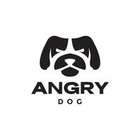 faccia moderna minimal bulldog arrabbiato logo design vettore grafico simbolo icona illustrazione idea creativa