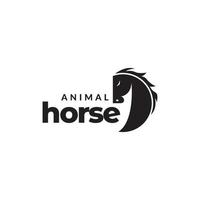 testa nera cavallo geometrico semplice logo design grafico vettoriale simbolo icona illustrazione idea creativa