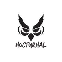testa occhi uccello notturno gufo logo design grafico vettoriale simbolo icona illustrazione idea creativa